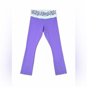 lululemon athletica Kids Floral Waistband Purple Leggings size 2 never used